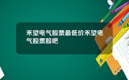 禾望电气股票最低价禾望电气股票股吧