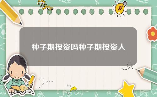 种子期投资吗种子期投资人