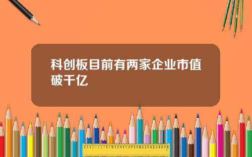 科创板目前有两家企业市值破千亿