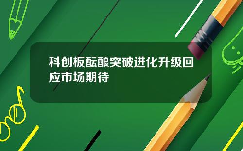 科创板酝酿突破进化升级回应市场期待