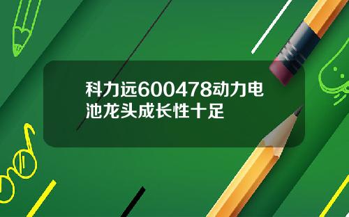 科力远600478动力电池龙头成长性十足