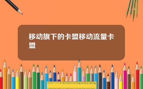 移动旗下的卡盟移动流量卡盟