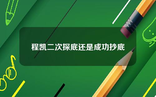 程凯二次探底还是成功抄底
