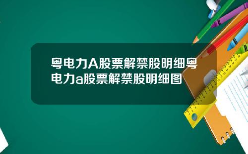粤电力A股票解禁股明细粤电力a股票解禁股明细图