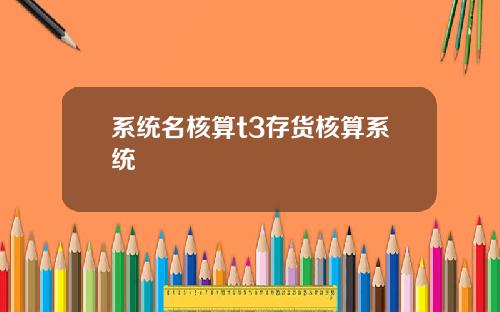 系统名核算t3存货核算系统