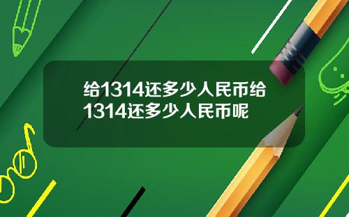 给1314还多少人民币给1314还多少人民币呢