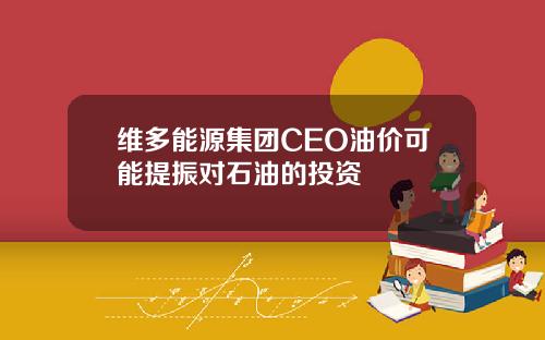 维多能源集团CEO油价可能提振对石油的投资