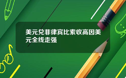 美元兑菲律宾比索收高因美元全线走强