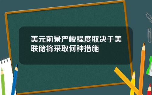 美元前景严峻程度取决于美联储将采取何种措施