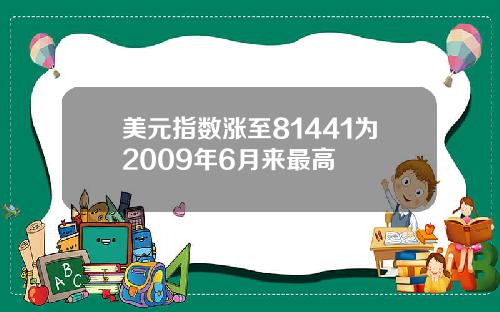 美元指数涨至81441为2009年6月来最高