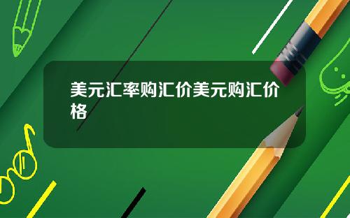 美元汇率购汇价美元购汇价格