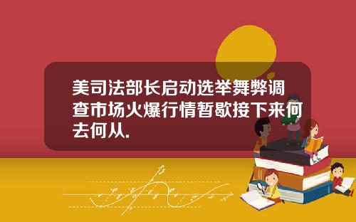 美司法部长启动选举舞弊调查市场火爆行情暂歇接下来何去何从.