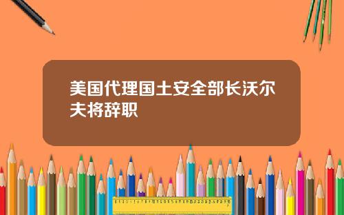 美国代理国土安全部长沃尔夫将辞职
