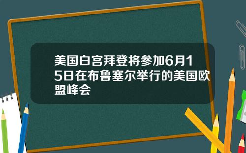 美国白宫拜登将参加6月15日在布鲁塞尔举行的美国欧盟峰会