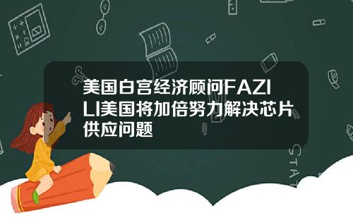 美国白宫经济顾问FAZILI美国将加倍努力解决芯片供应问题