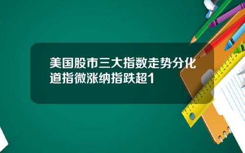 美国股市三大指数走势分化道指微涨纳指跌超1