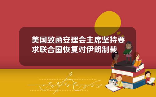 美国致函安理会主席坚持要求联合国恢复对伊朗制裁