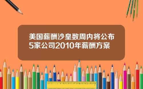 美国薪酬沙皇数周内将公布5家公司2010年薪酬方案