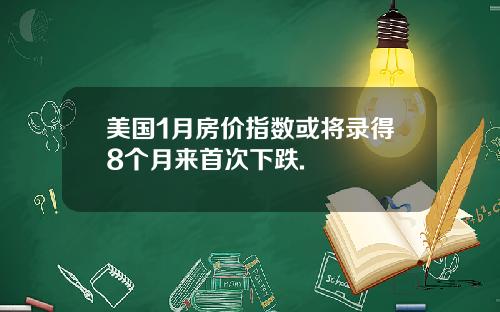 美国1月房价指数或将录得8个月来首次下跌.