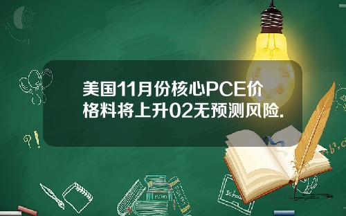 美国11月份核心PCE价格料将上升02无预测风险.
