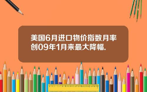 美国6月进口物价指数月率创09年1月来最大降幅.