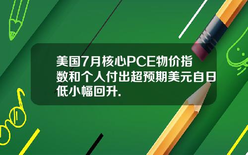 美国7月核心PCE物价指数和个人付出超预期美元自日低小幅回升.