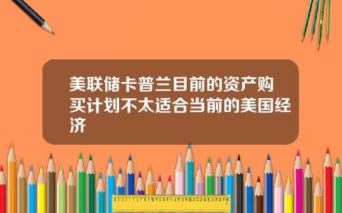 美联储卡普兰目前的资产购买计划不太适合当前的美国经济