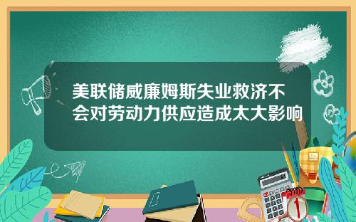 美联储威廉姆斯失业救济不会对劳动力供应造成太大影响