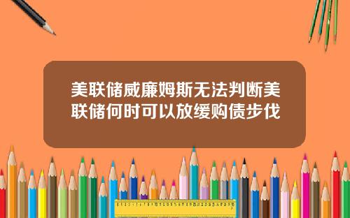 美联储威廉姆斯无法判断美联储何时可以放缓购债步伐