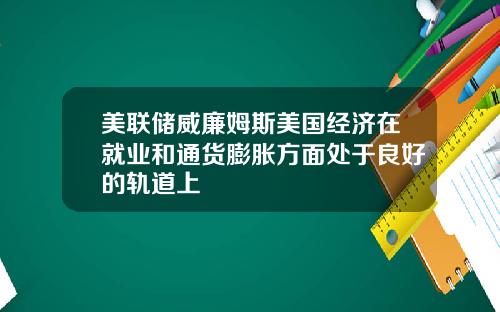 美联储威廉姆斯美国经济在就业和通货膨胀方面处于良好的轨道上