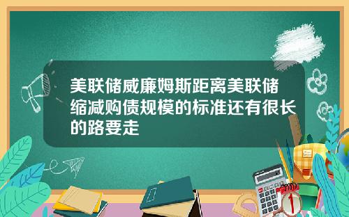 美联储威廉姆斯距离美联储缩减购债规模的标准还有很长的路要走