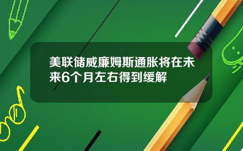美联储威廉姆斯通胀将在未来6个月左右得到缓解