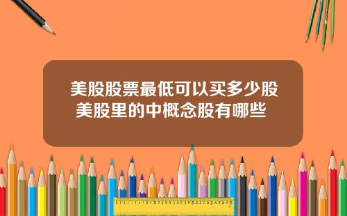 美股股票最低可以买多少股 美股里的中概念股有哪些
