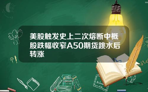 美股触发史上二次熔断中概股跌幅收窄A50期货跳水后转涨