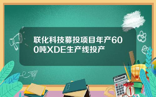 联化科技募投项目年产600吨XDE生产线投产