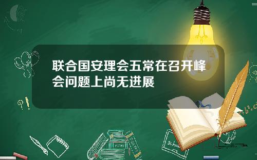 联合国安理会五常在召开峰会问题上尚无进展