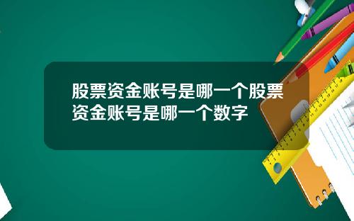 股票资金账号是哪一个股票资金账号是哪一个数字