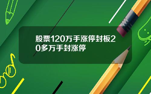 股票120万手涨停封板20多万手封涨停