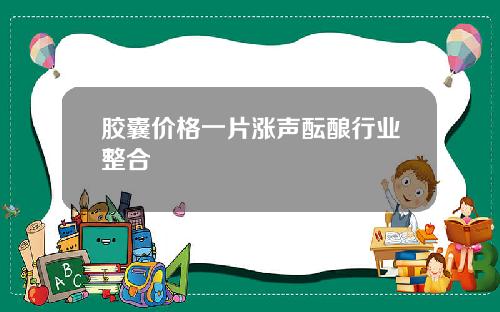 胶囊价格一片涨声酝酿行业整合