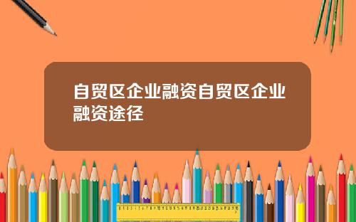自贸区企业融资自贸区企业融资途径