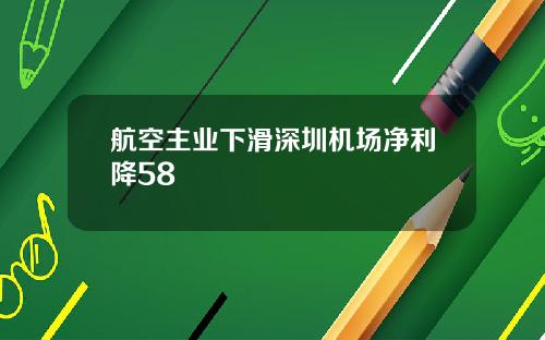 航空主业下滑深圳机场净利降58