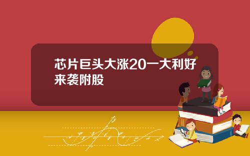 芯片巨头大涨20一大利好来袭附股