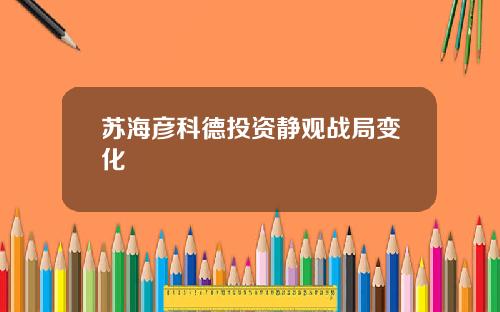 苏海彦科德投资静观战局变化