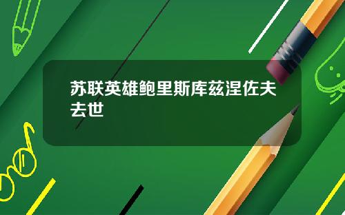 苏联英雄鲍里斯库兹涅佐夫去世