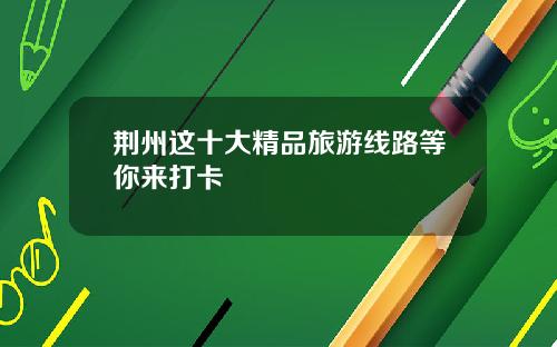 荆州这十大精品旅游线路等你来打卡