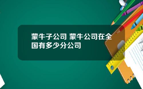 蒙牛子公司 蒙牛公司在全国有多少分公司