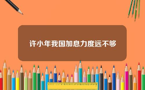 许小年我国加息力度远不够