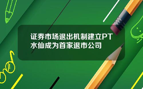 证券市场退出机制建立PT水仙成为首家退市公司