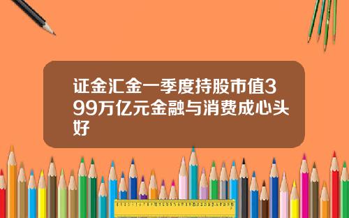 证金汇金一季度持股市值399万亿元金融与消费成心头好