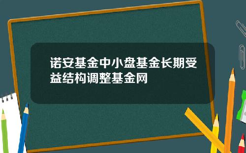 诺安基金中小盘基金长期受益结构调整基金网